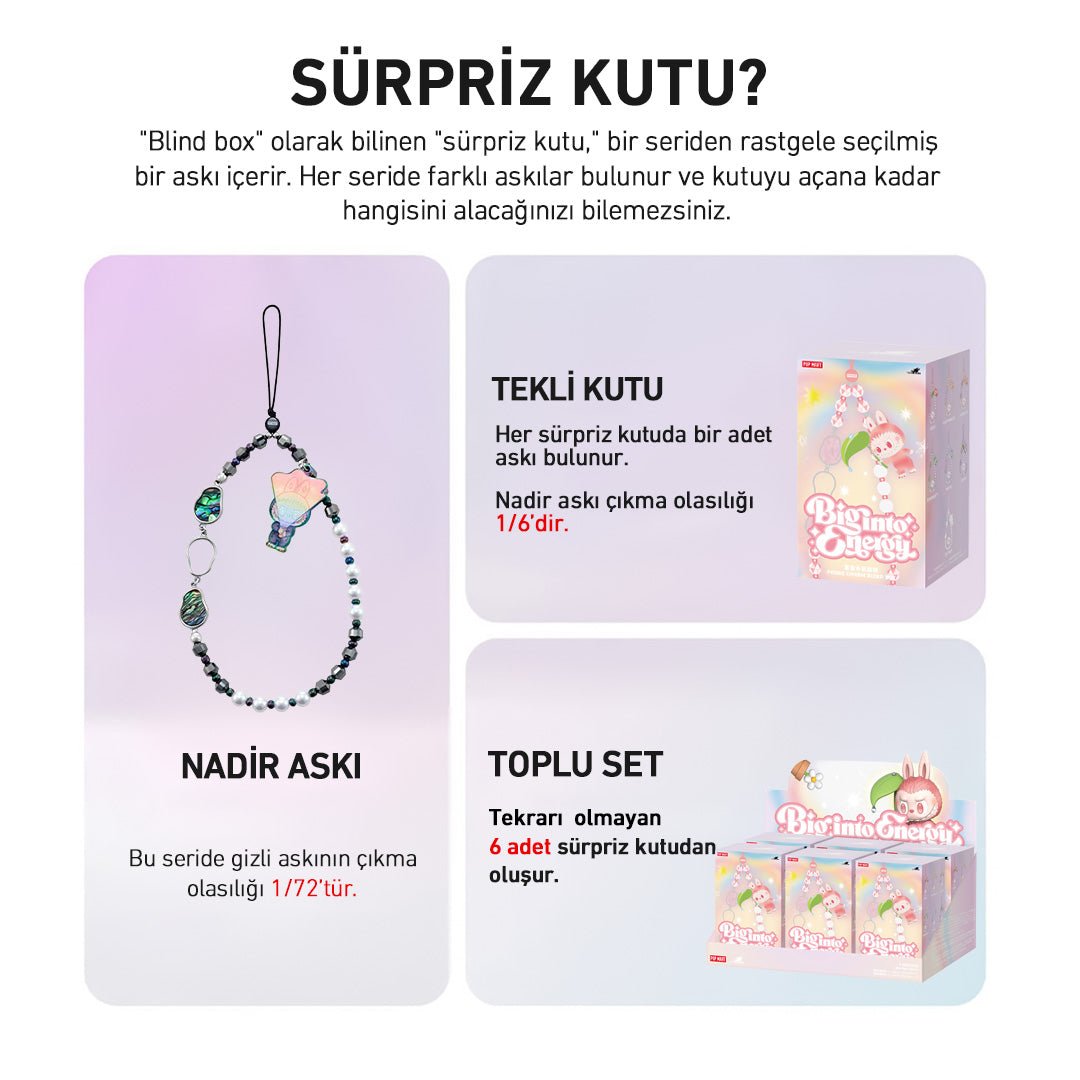 POP MART LABUBU THE MONSTERS BIG INTO ENERGY SÜRPRİZ KUTU TELEFON ASKISI - Termos Türkiye - 